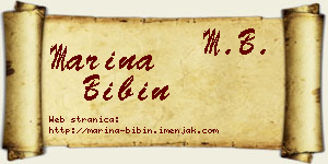 Marina Bibin vizit kartica